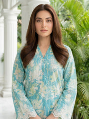 02 Piece Unstitched Printed Embroidered Shirt & Trouser - View 2 - Lakhany
