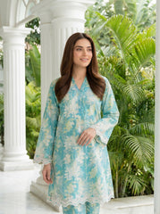 02 Piece Unstitched Printed Embroidered Shirt & Trouser - View 3 - Lakhany