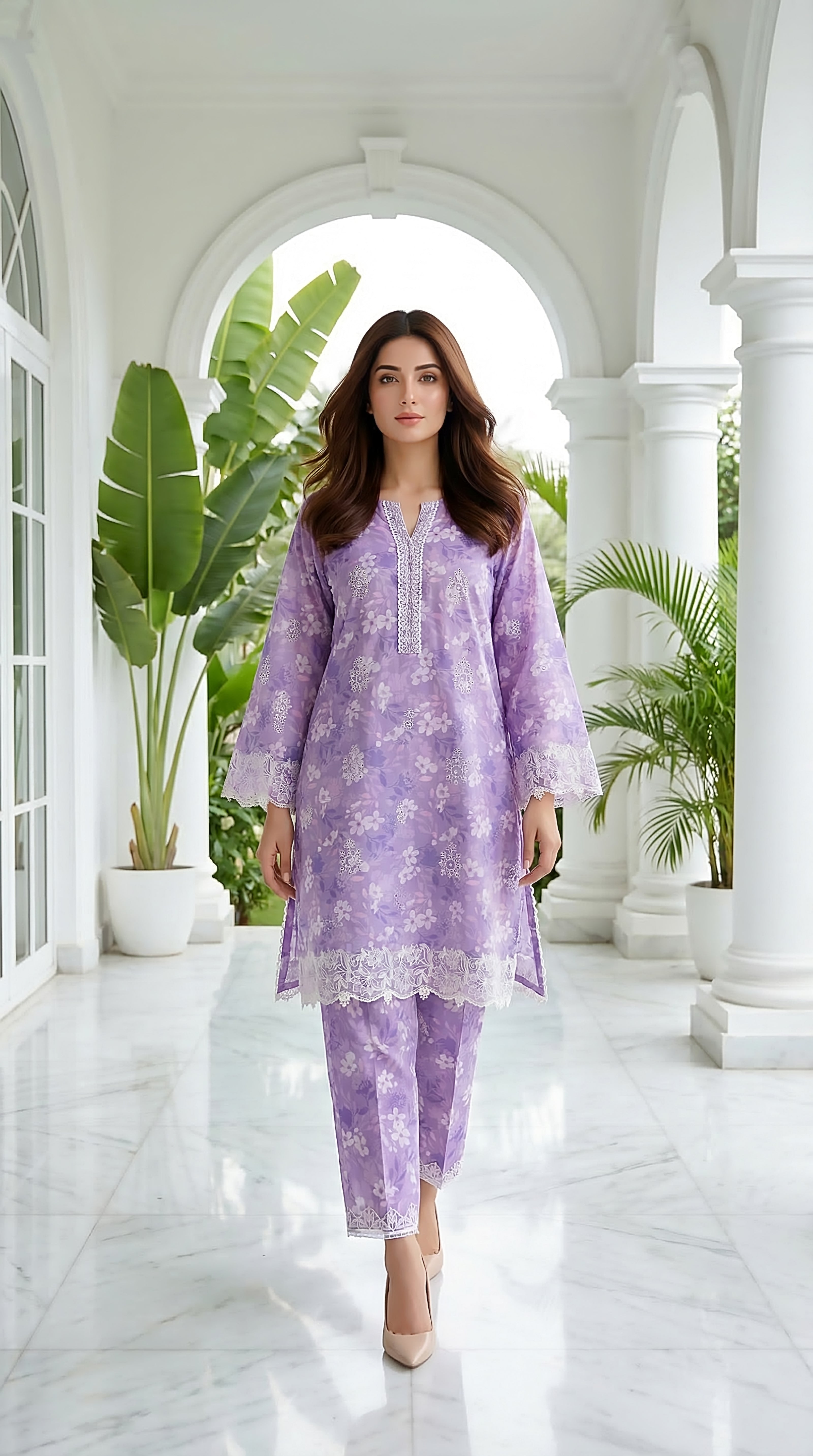 02 Piece Unstitched Printed Embroidered Shirt & Trouser - View 2 - Lakhany