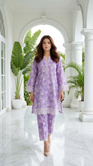 02 Piece Unstitched Printed Embroidered Shirt & Trouser - View 2 - Lakhany