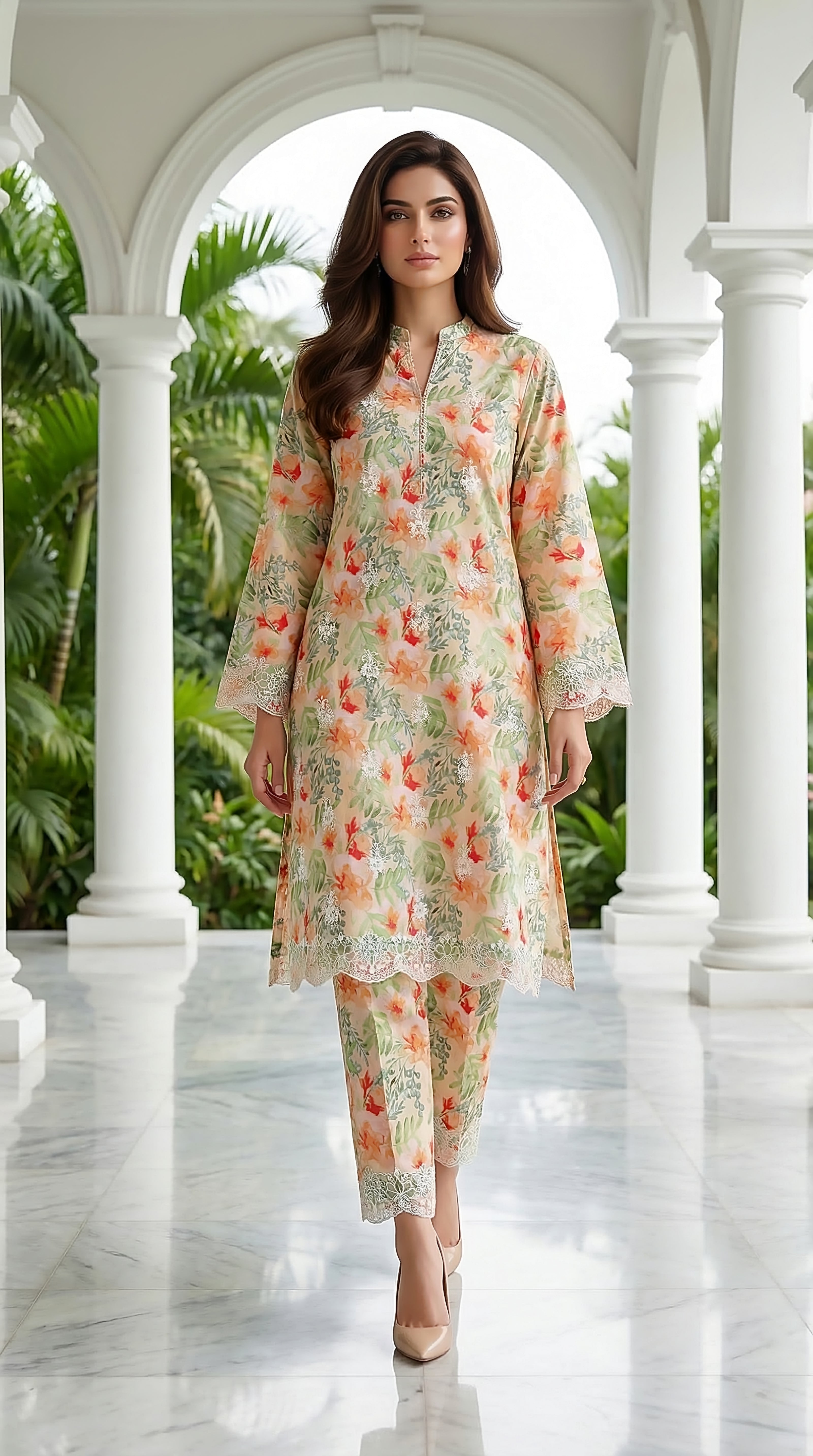 02 Piece Unstitched Printed Embroidered Shirt & Trouser - View 6 - Lakhany