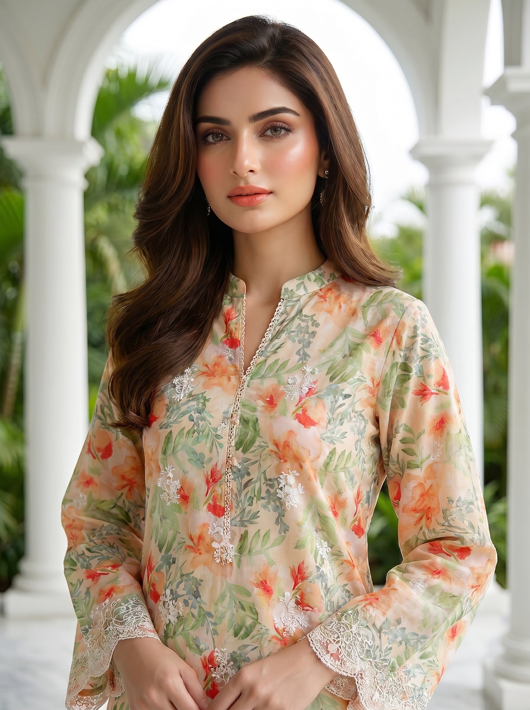 02 Piece Unstitched Printed Embroidered Shirt & Trouser - View 4 - Lakhany