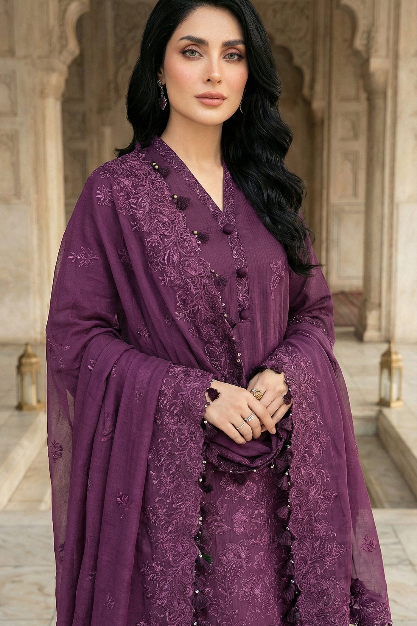 03 Piece Unstitched Embroidered Festive Eid Collection - Design 16