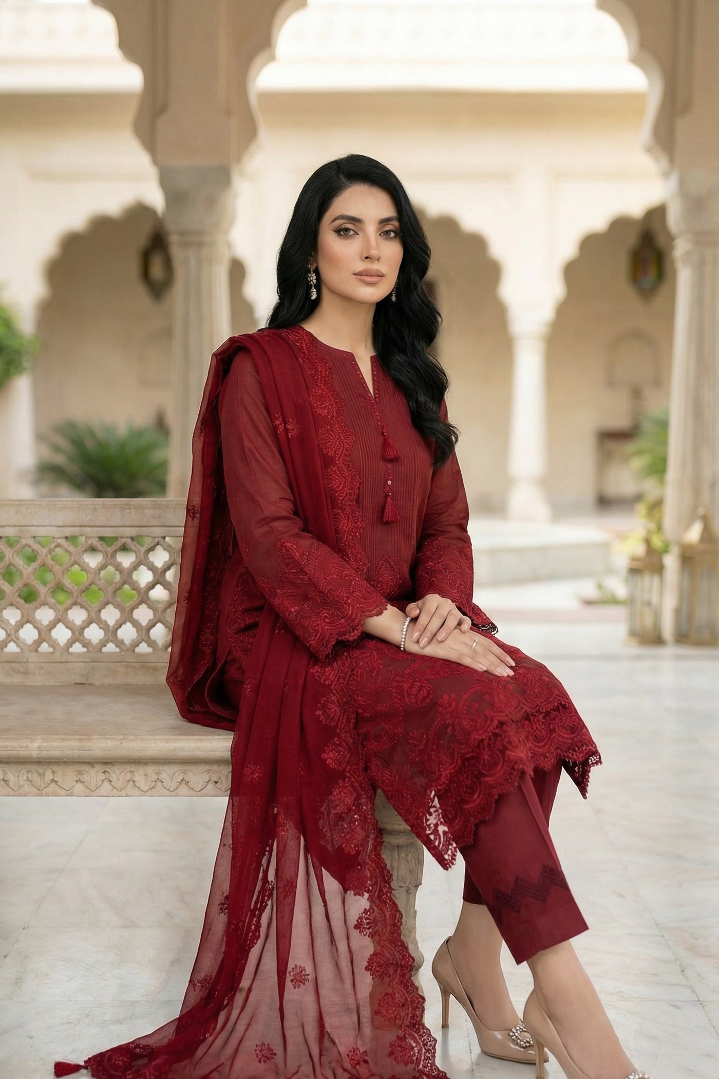 03 Piece Unstitched Embroidered Festive Eid Collection - Design 17