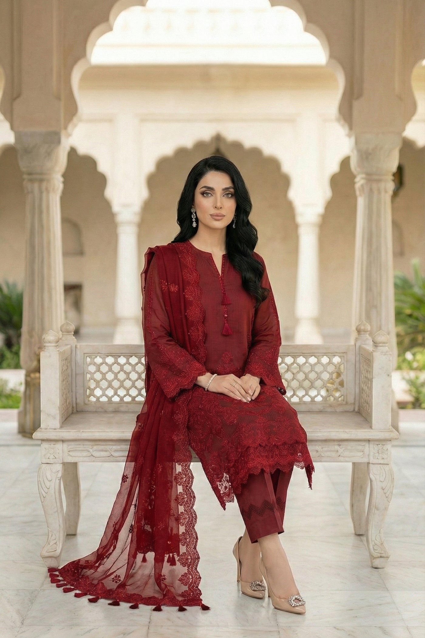 03 Piece Unstitched Embroidered Festive Eid Collection - Design 17