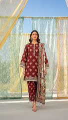 03 Piece Stitched Printed Lawn