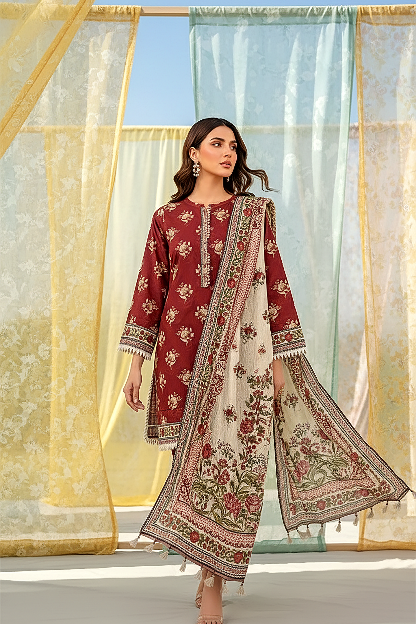03 Piece Unstitched Printed Lawn - Design 26