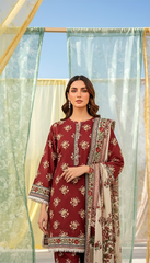 03 Piece Stitched Printed Lawn