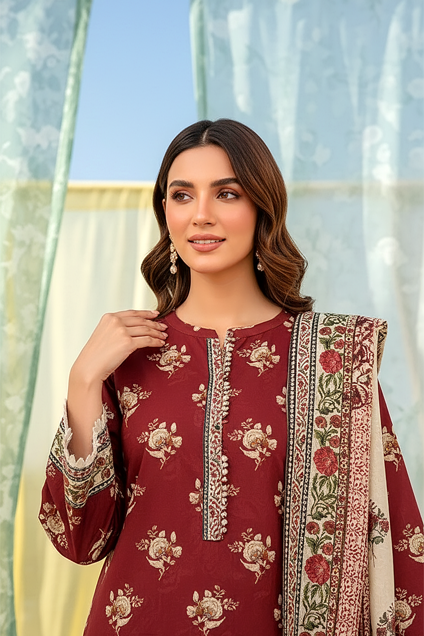 03 Piece Unstitched Printed Lawn - Design 26