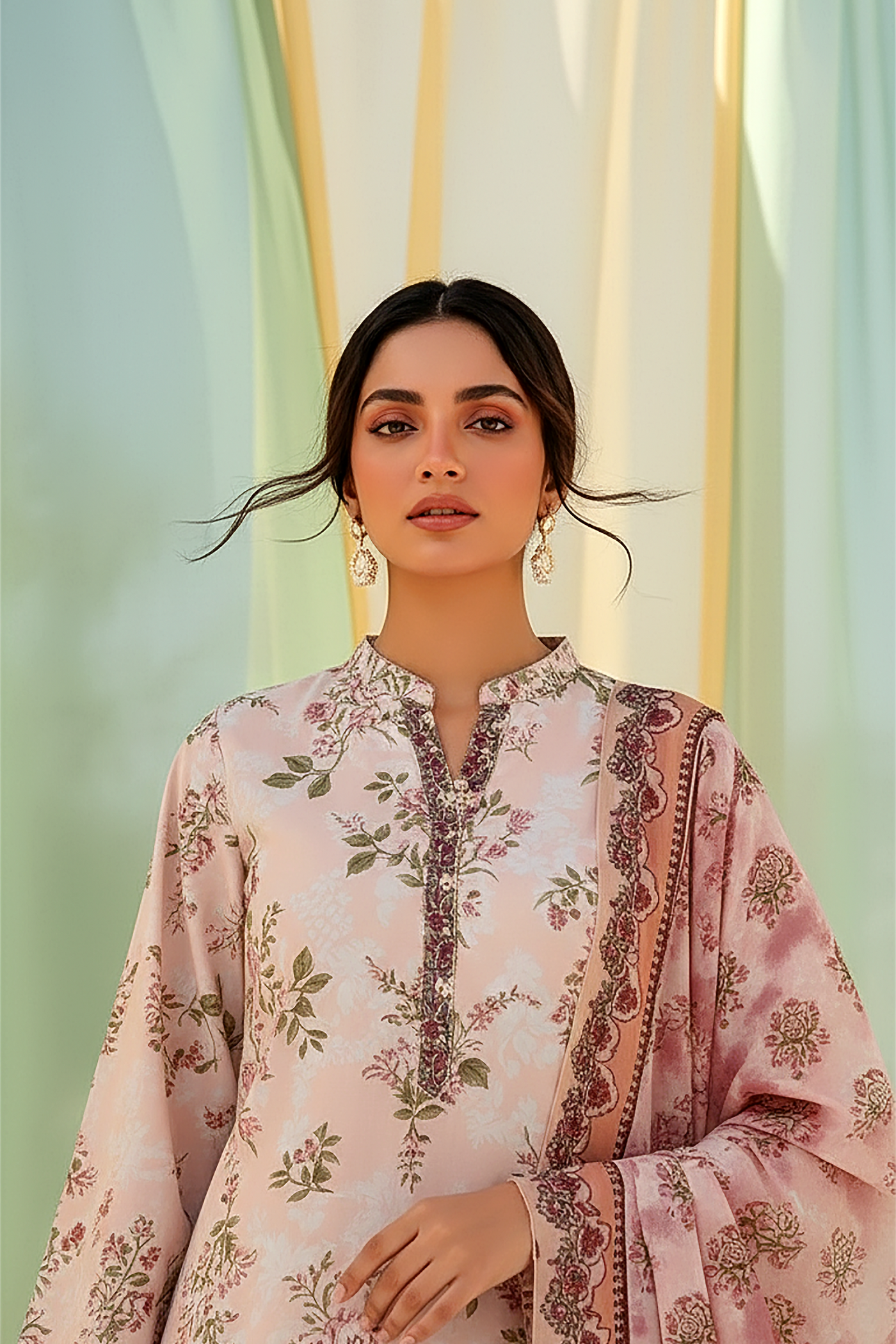 03 Piece Unstitched Printed Lawn - Design 27