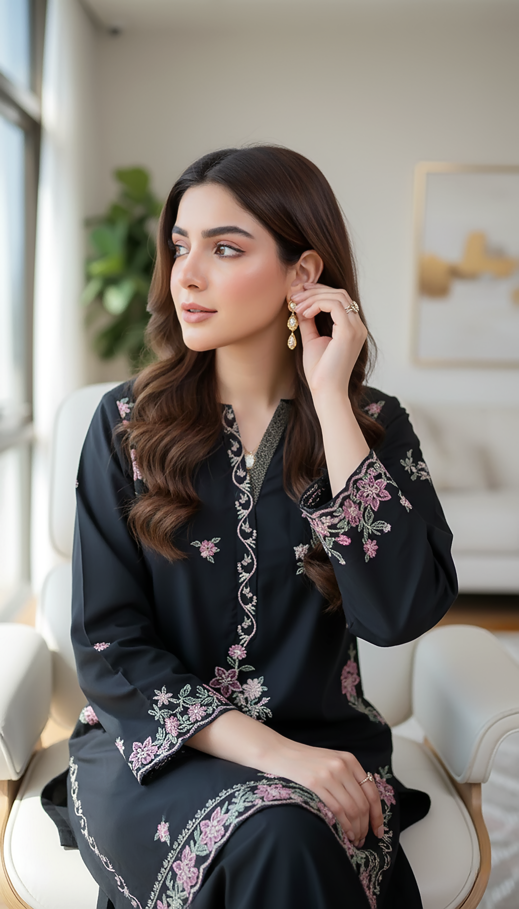 02 Piece Unstitched Embroidered with Shirt & Trouser - View 2 - Lakhany
