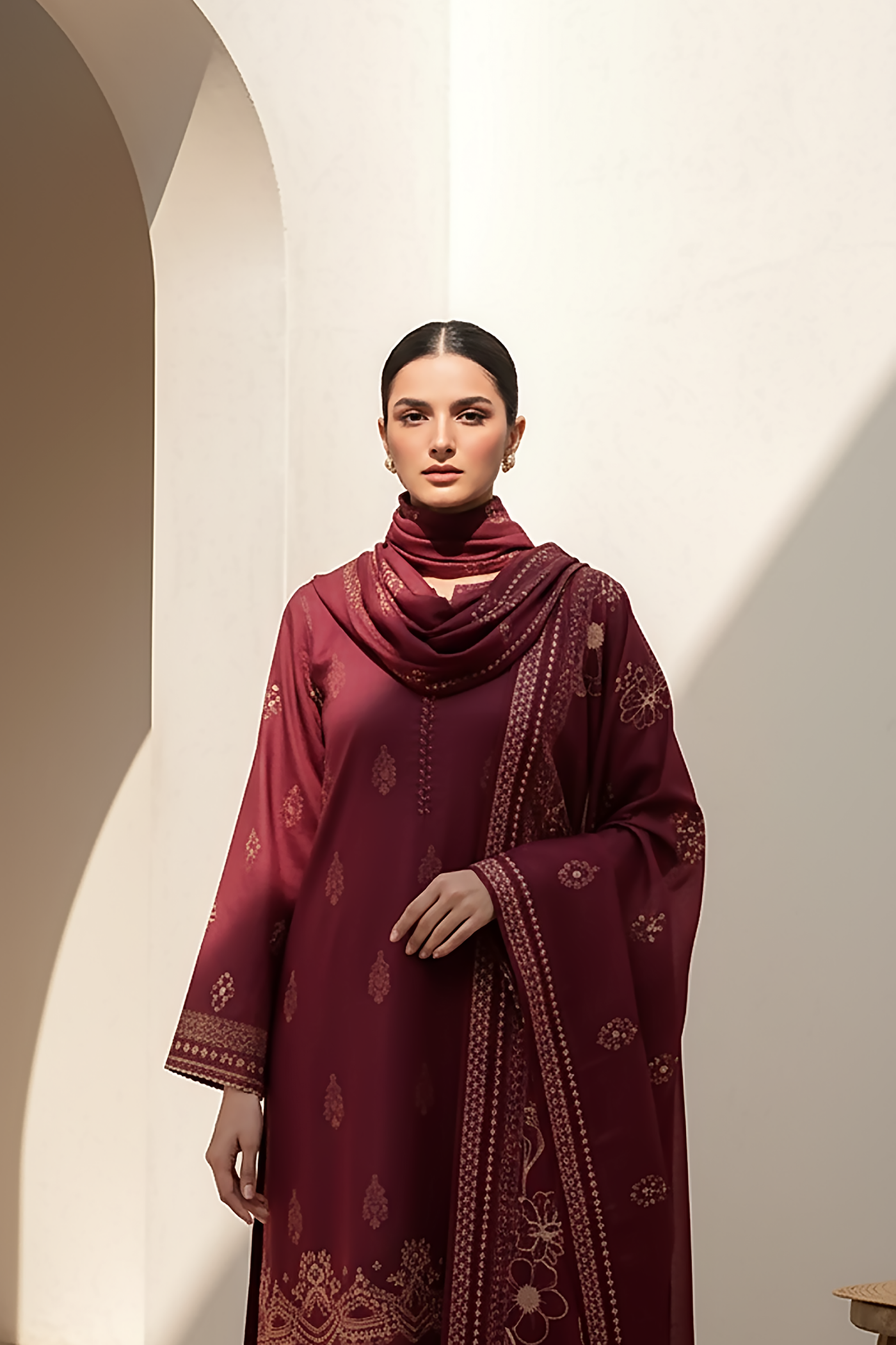 03 Piece Unstitched Pashmina Printed - Design 20