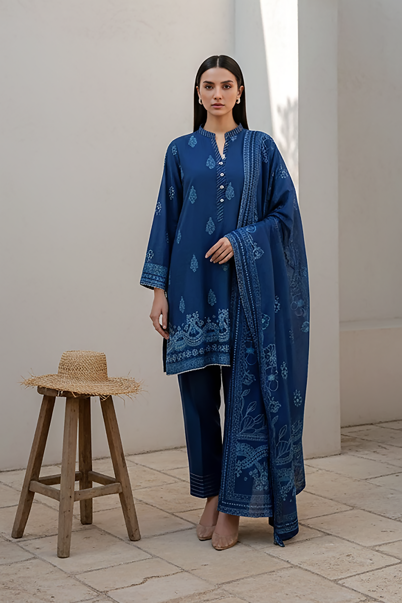 03 Piece Unstitched Pashmina Printed - Design 22
