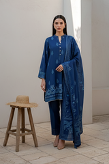 03 Piece Unstitched Pashmina Printed - Design 22