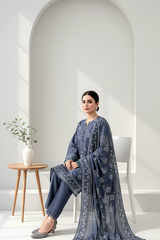 03 Piece Unstitched Textured Heavy Weight Printed Marina - Design 30