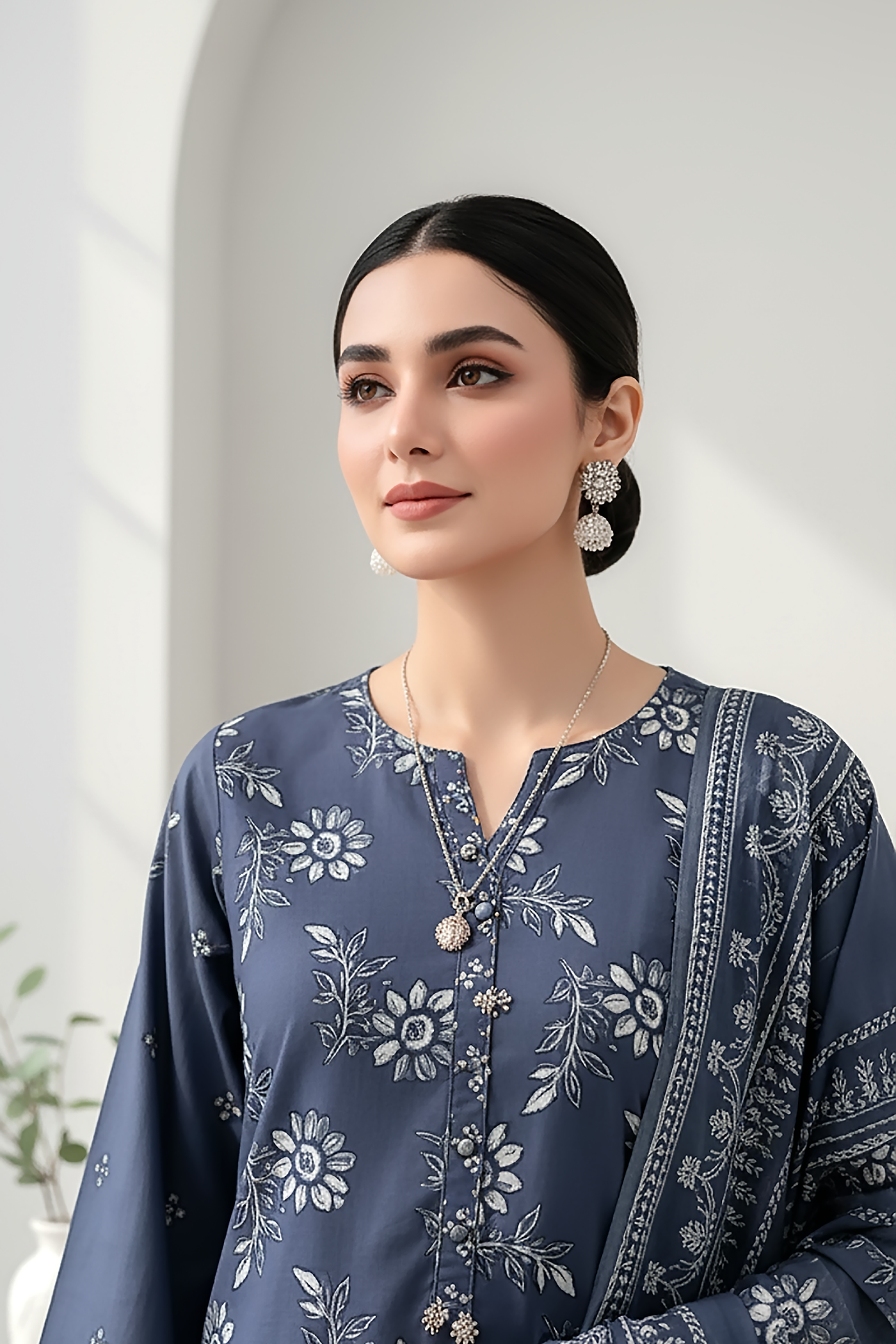 03 Piece Unstitched Textured Heavy Weight Printed Marina - Design 30
