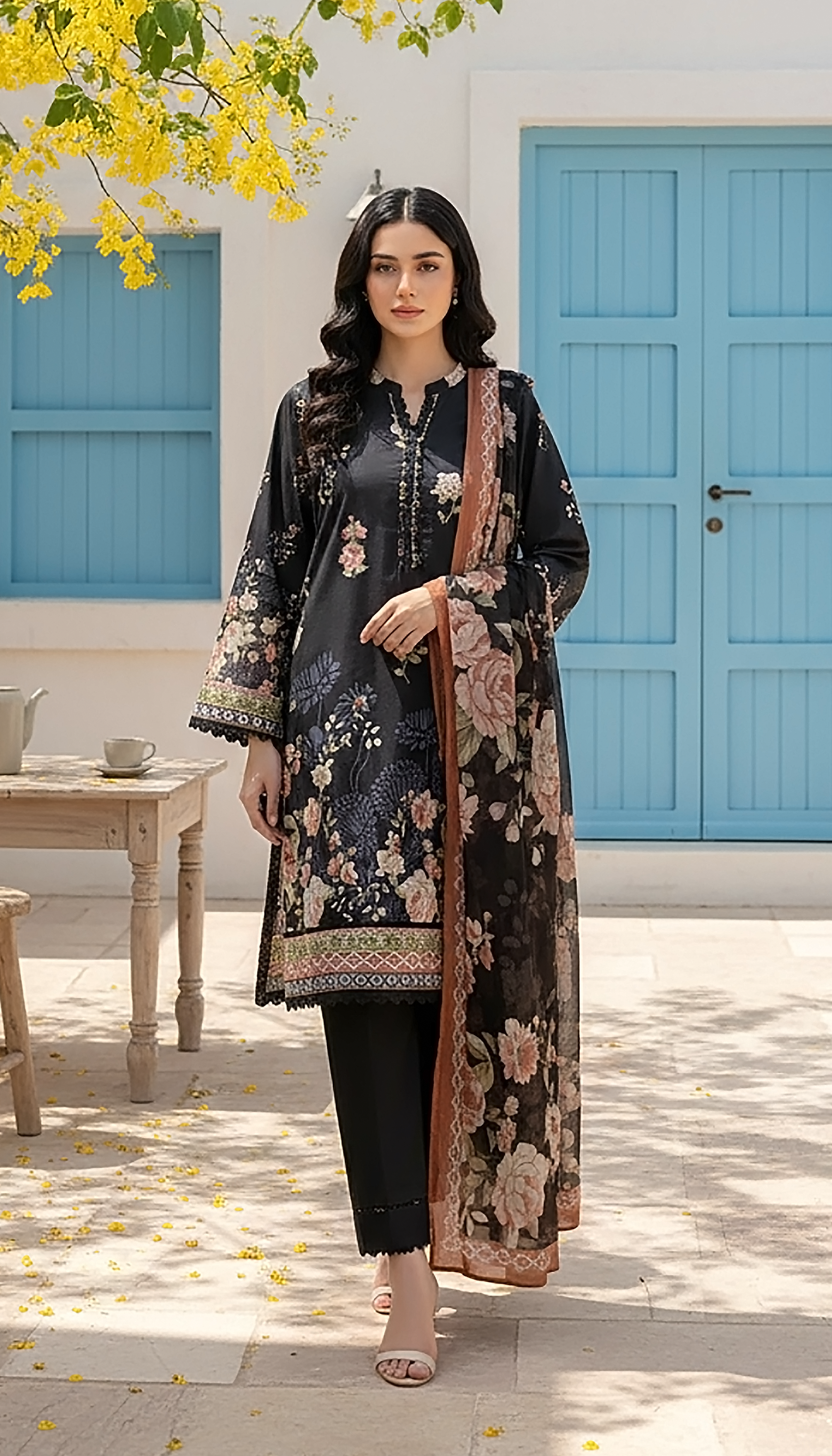 03 Piece Stitched Printed Lawn