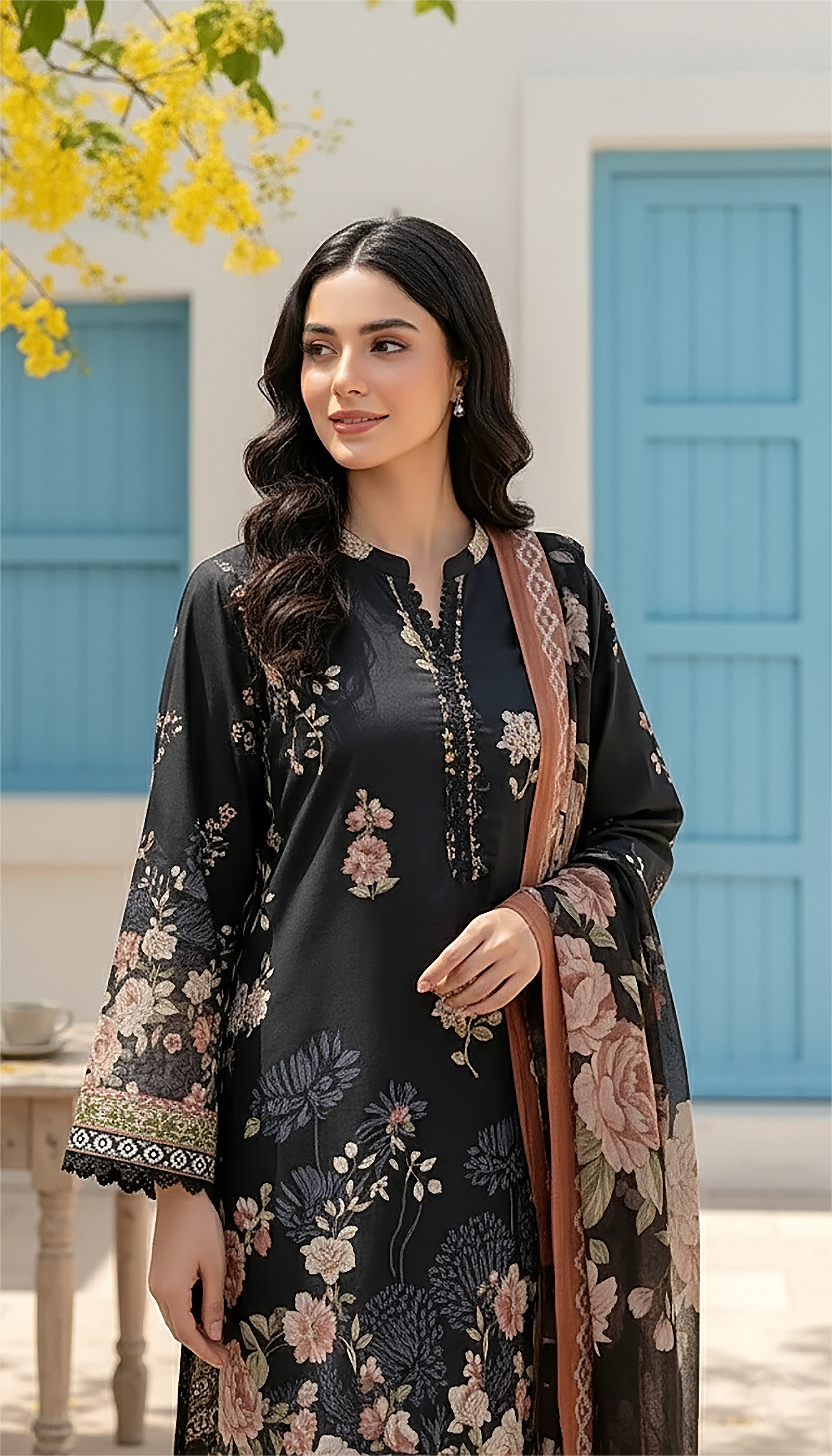 03 Piece Stitched Printed Lawn