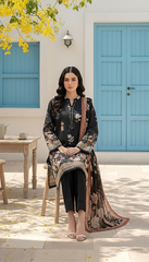 03 Piece Stitched Printed Lawn