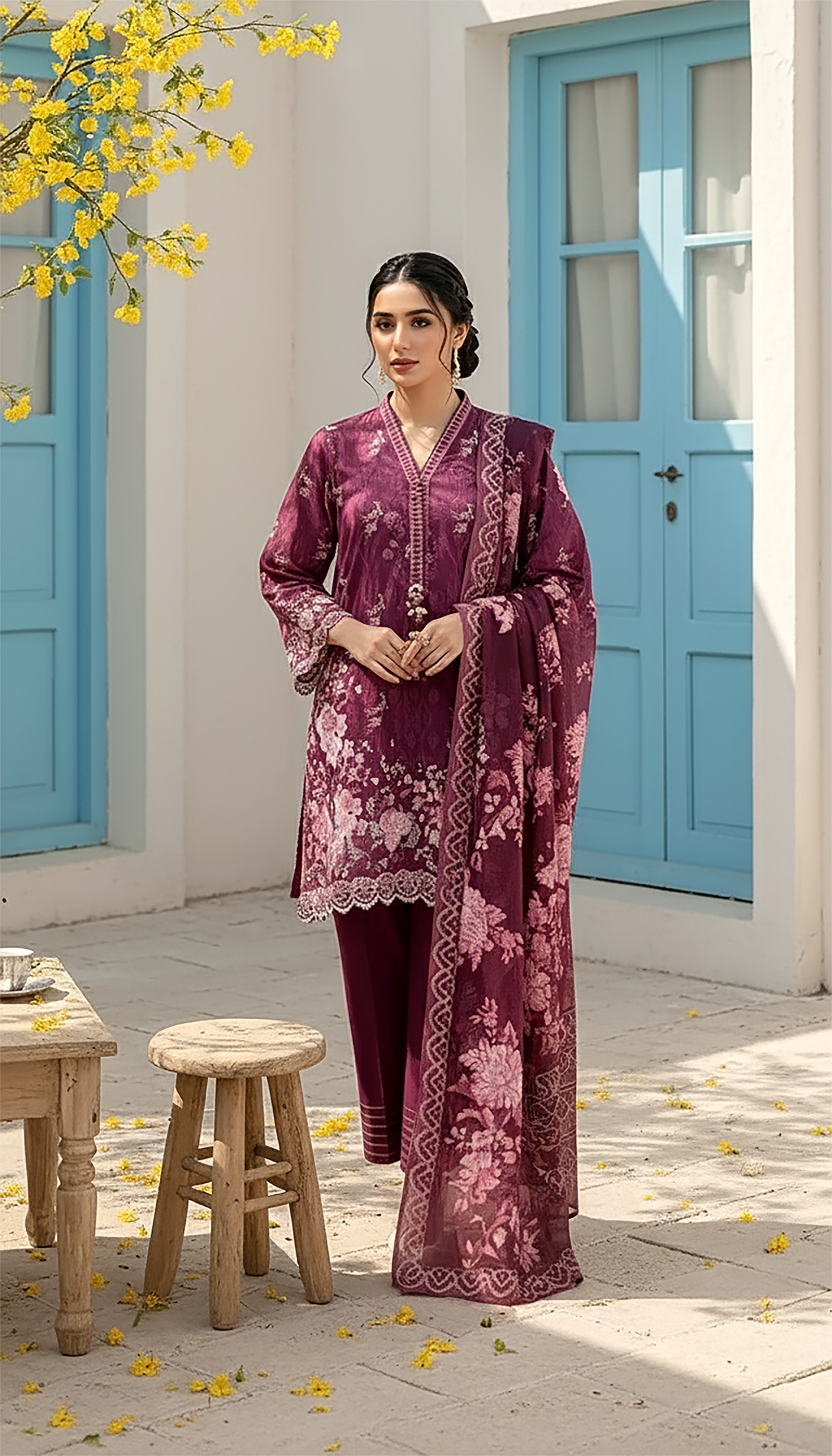 03 Piece Stitched Printed Lawn
