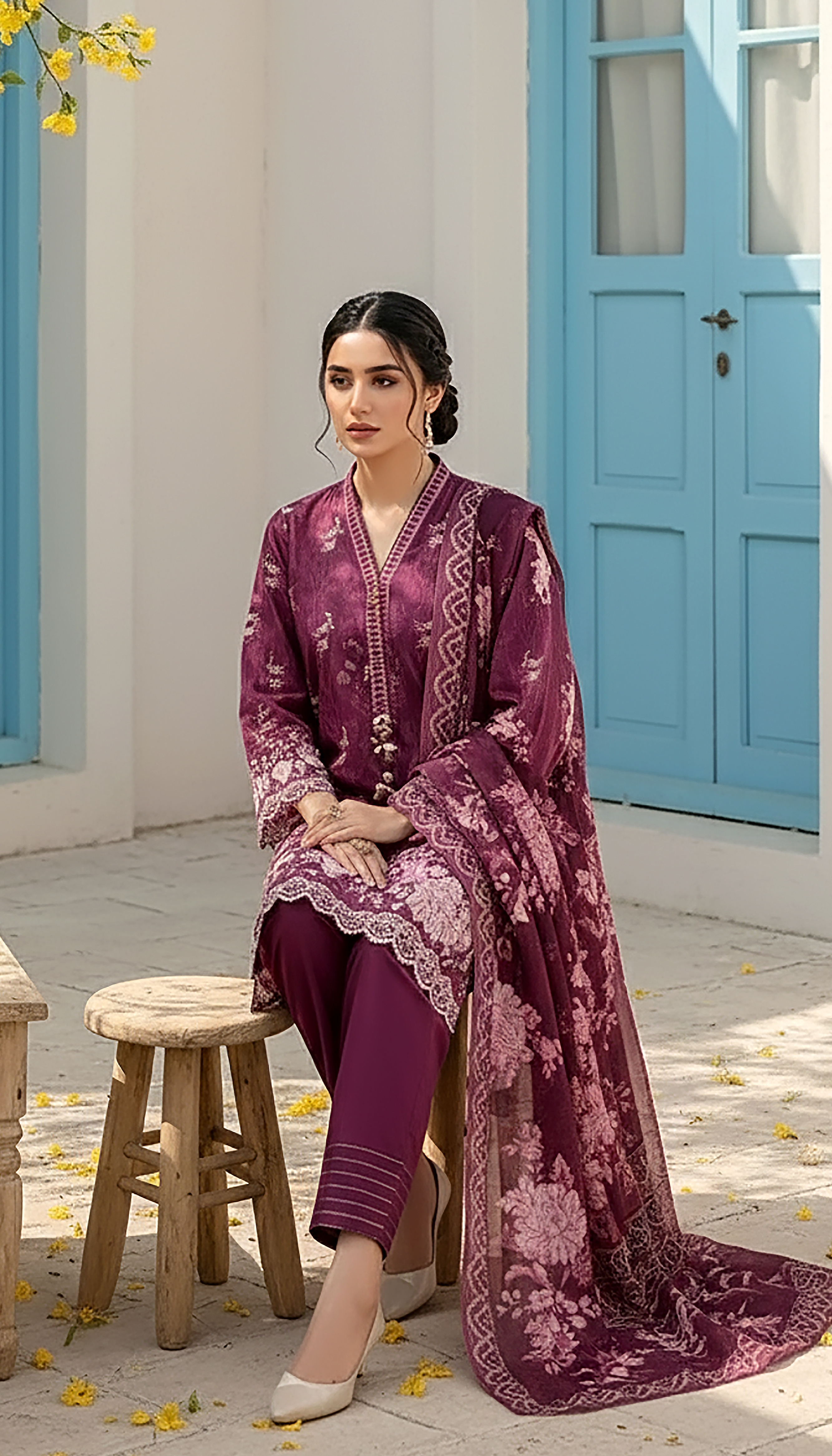 03 Piece Stitched Printed Lawn