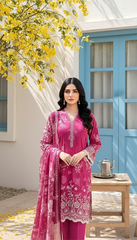03 Piece Stitched Printed Lawn