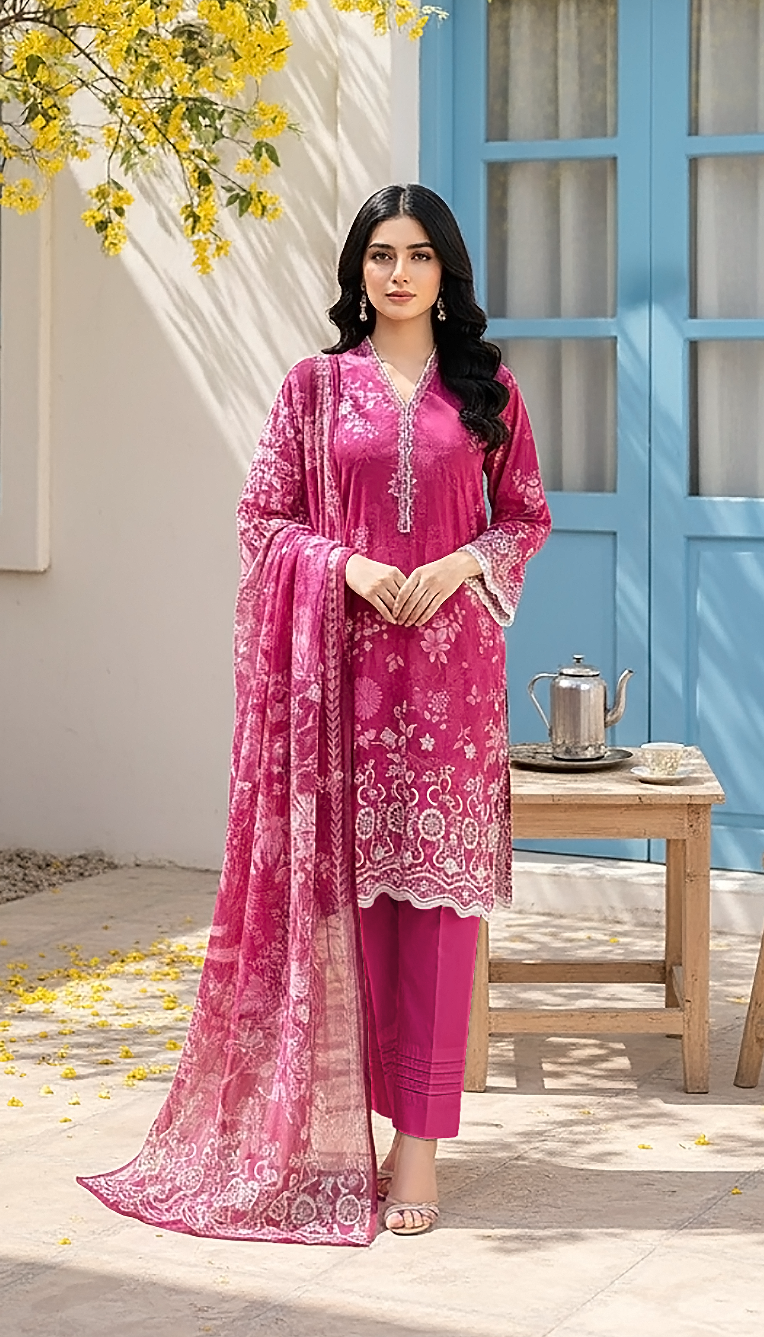 03 Piece Stitched Printed Lawn