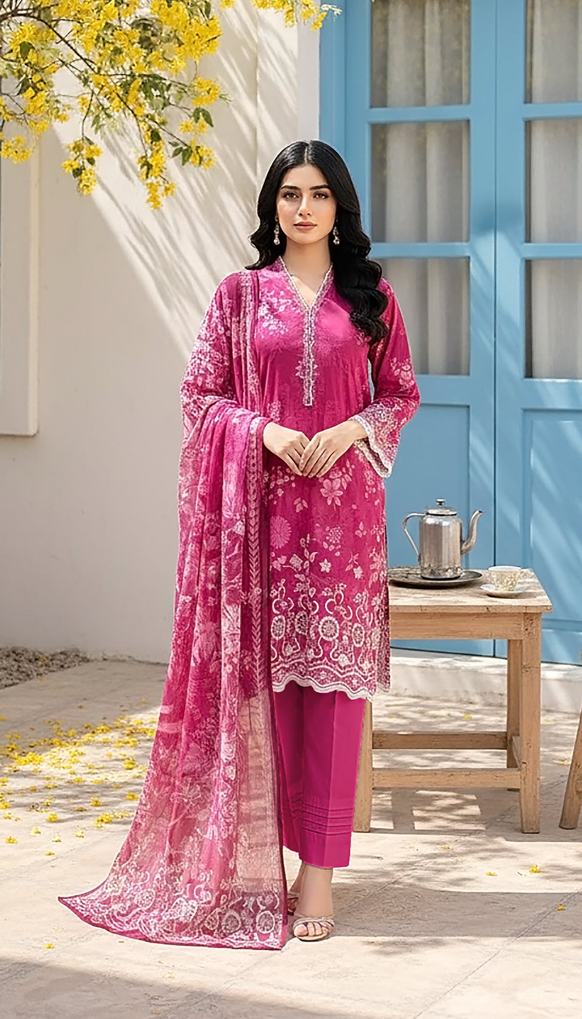03 Piece Stitched Printed Lawn