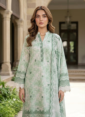 03 Piece Stitched Printed Embroidered Komal Lawn