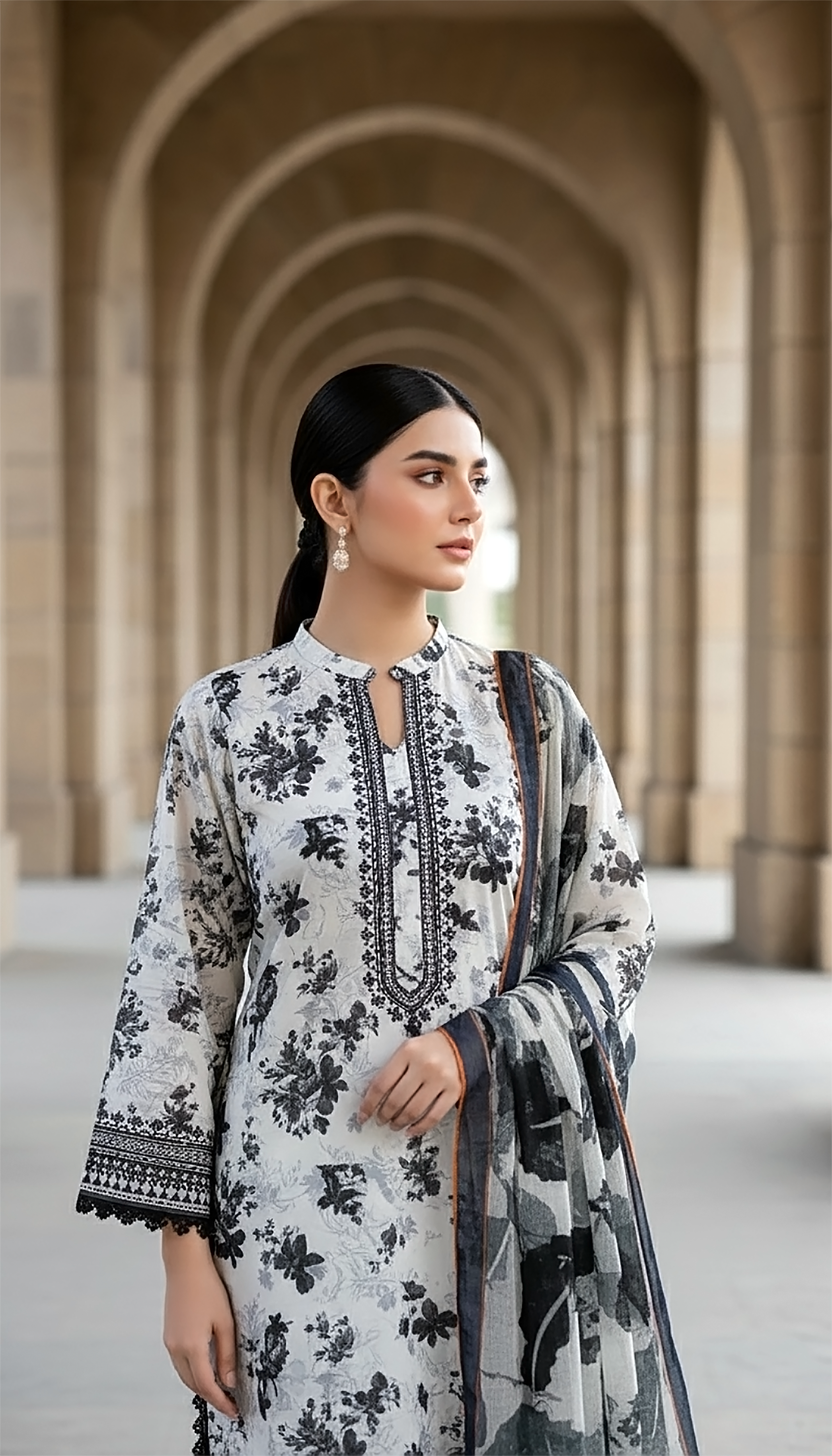 03 Piece Stitched Printed Lawn