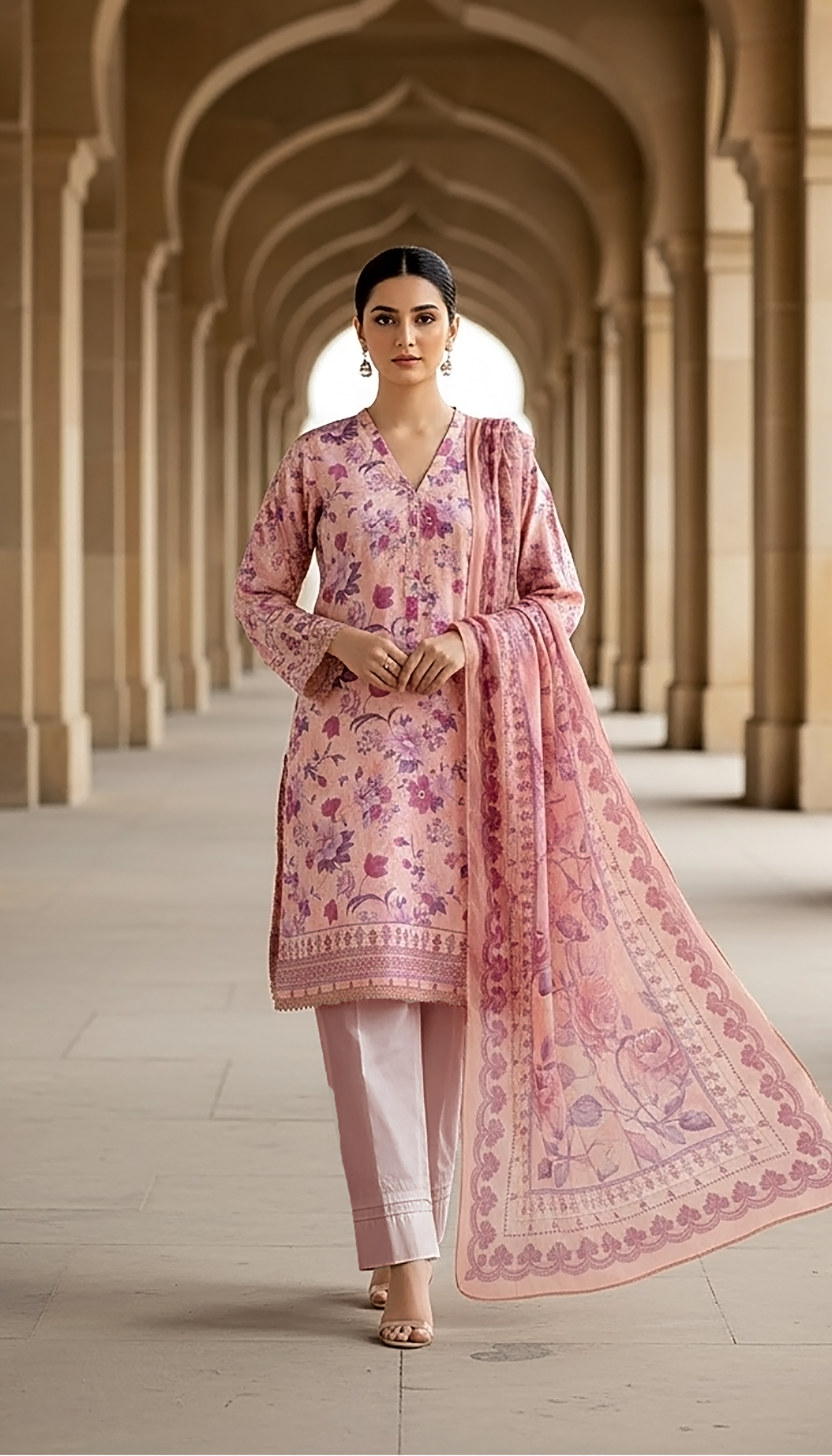 03 Piece Stitched Printed Lawn