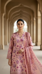03 Piece Stitched Printed Lawn