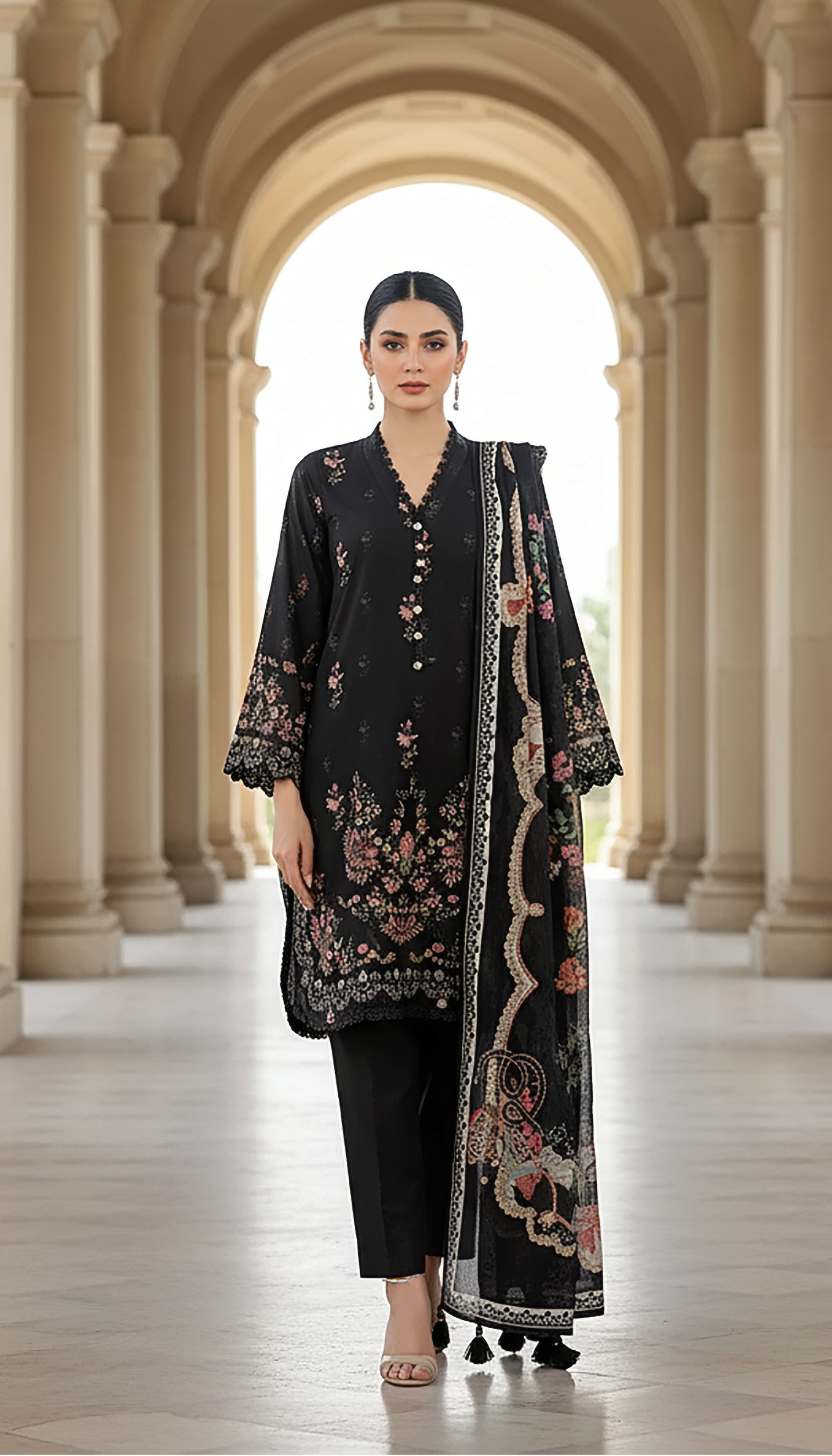 03 Piece Stitched Printed Lawn