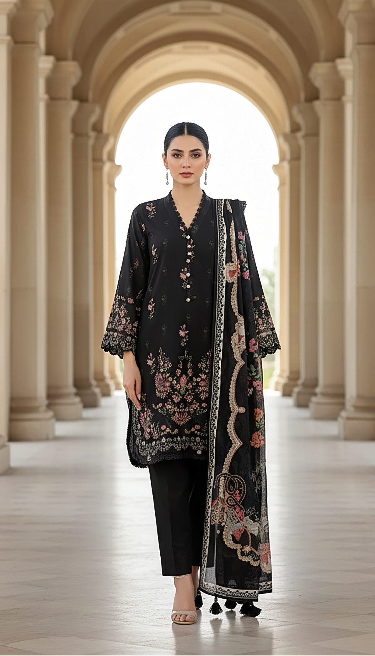 03 Piece Stitched Printed Lawn
