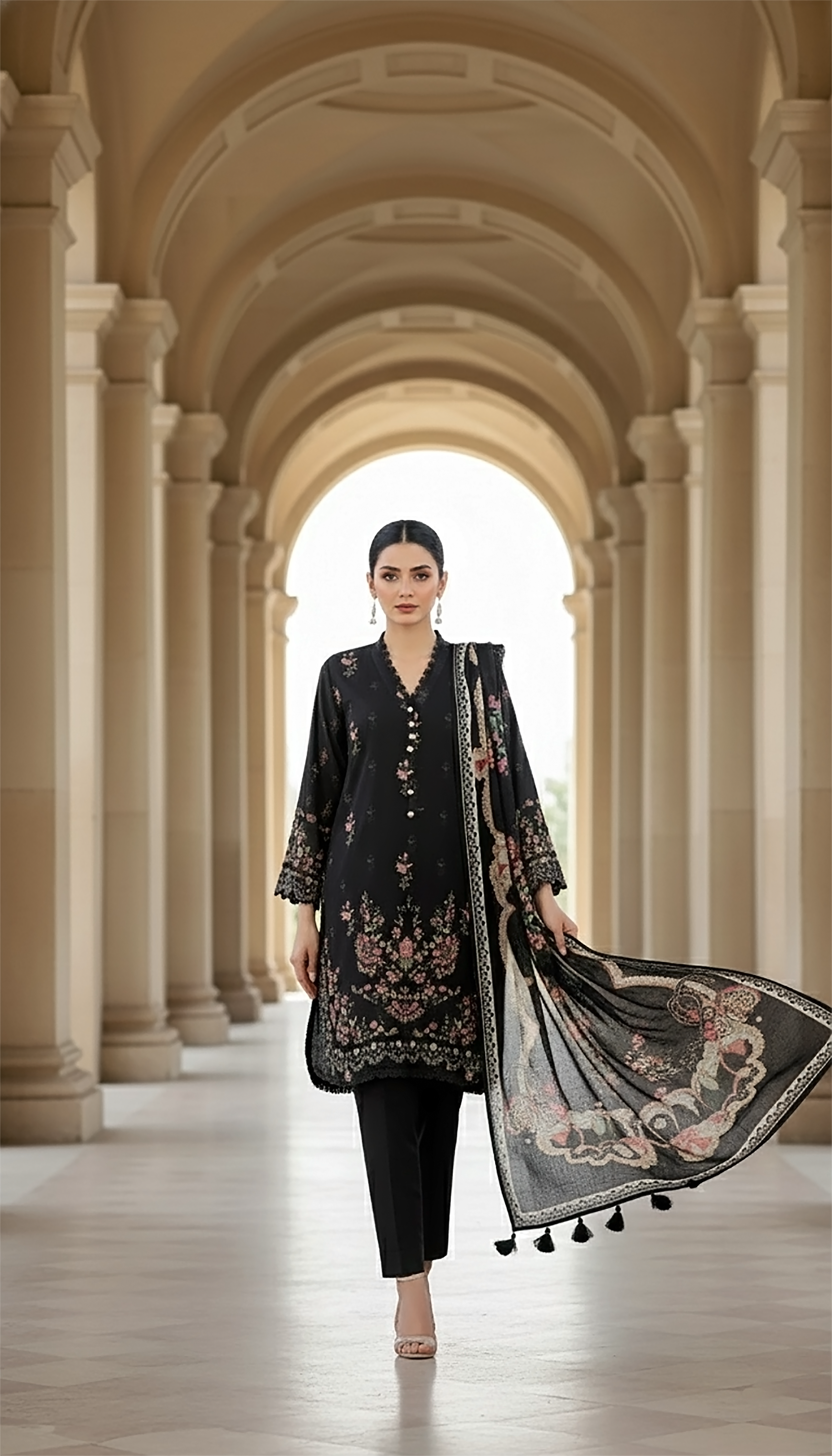 03 Piece Stitched Printed Lawn