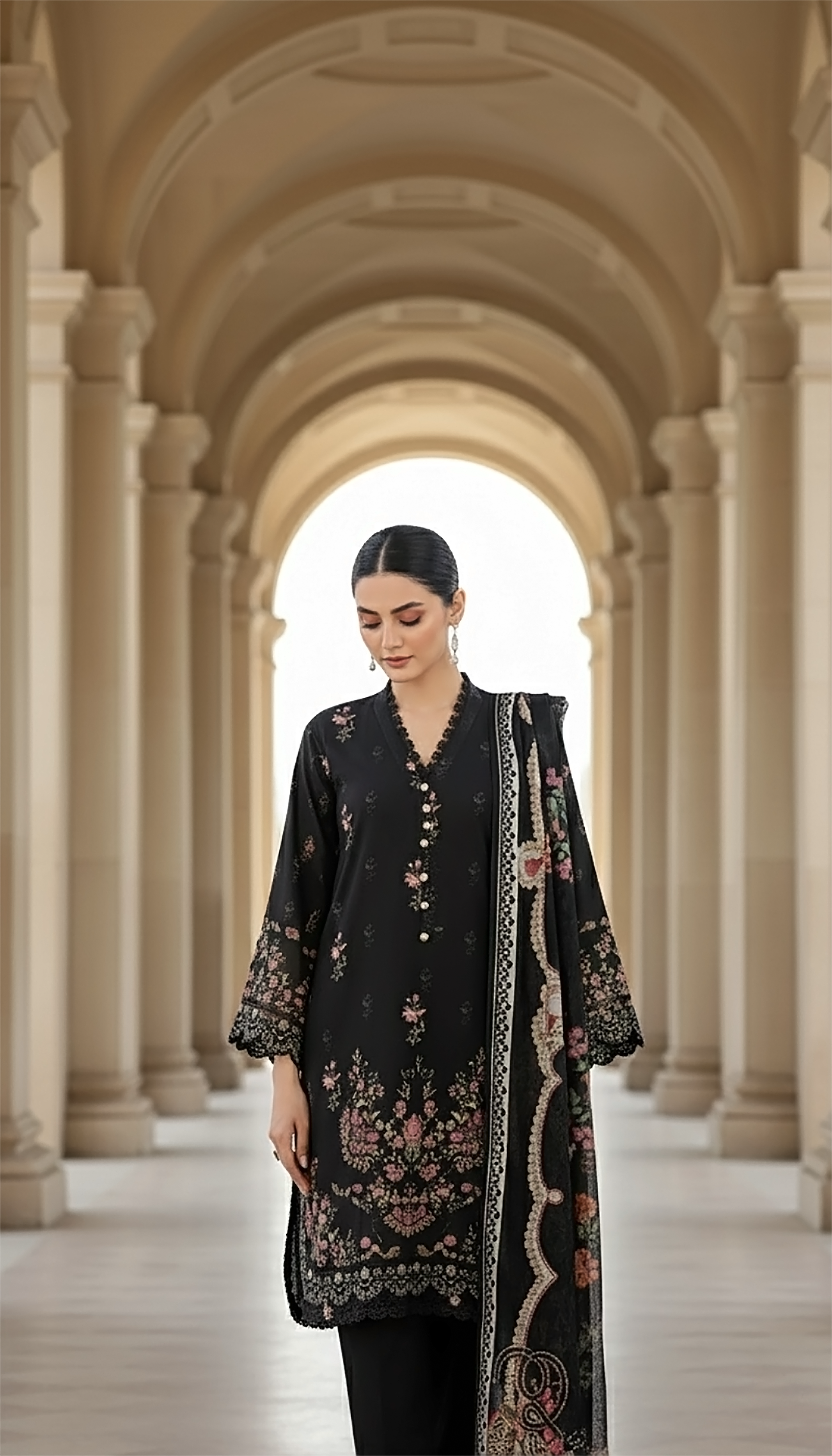 03 Piece Stitched Printed Lawn