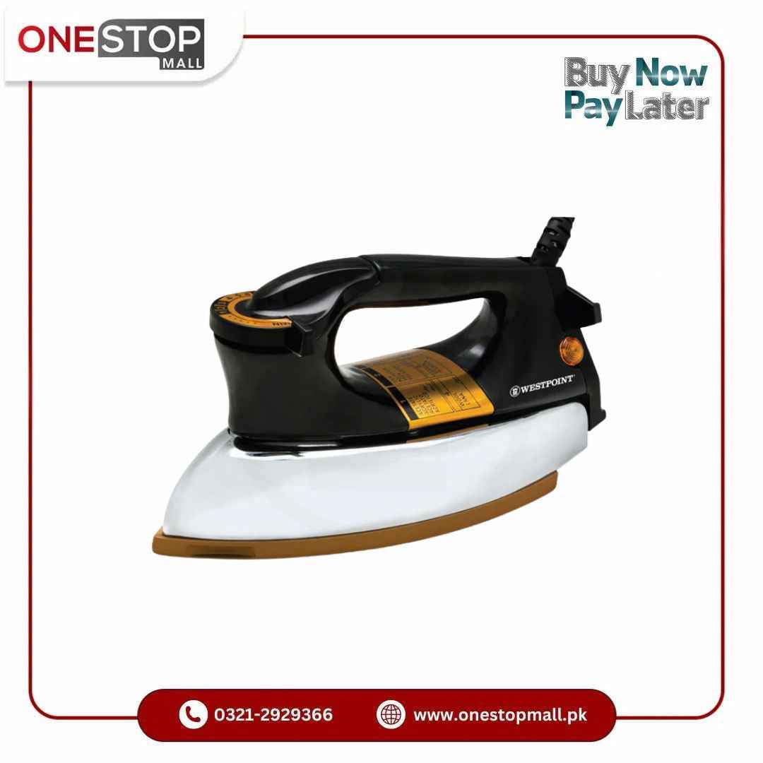 Westpoint Dry Iron WF-90B Non-Stick Gold Coating Over Heat Safety Brand Warranty
