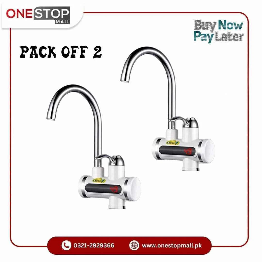 (Pack Off 2) Electric Tap ( Wall Mount ) Instant Electric Water Heater Sink Fitting 3000W Instant Electric Water Heater Instant Hot Faucet Kitchen Electric Tap Water Heating Instantaneous