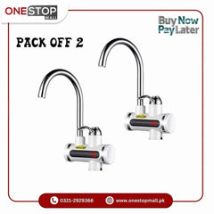 (Pack Off 2) Electric Tap ( Wall Mount ) Instant Electric Water Heater Sink Fitting 3000W Instant Electric Water Heater Instant Hot Faucet Kitchen Electric Tap Water Heating Instantaneous