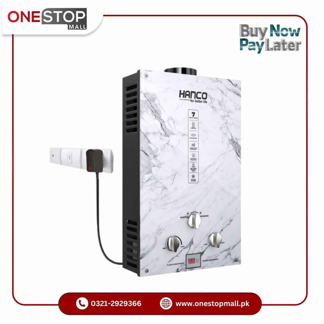 Hanco 7 Liters Instant Water Heater Model 7G3 Dual Ignition Gas Geyser Brand Warranty