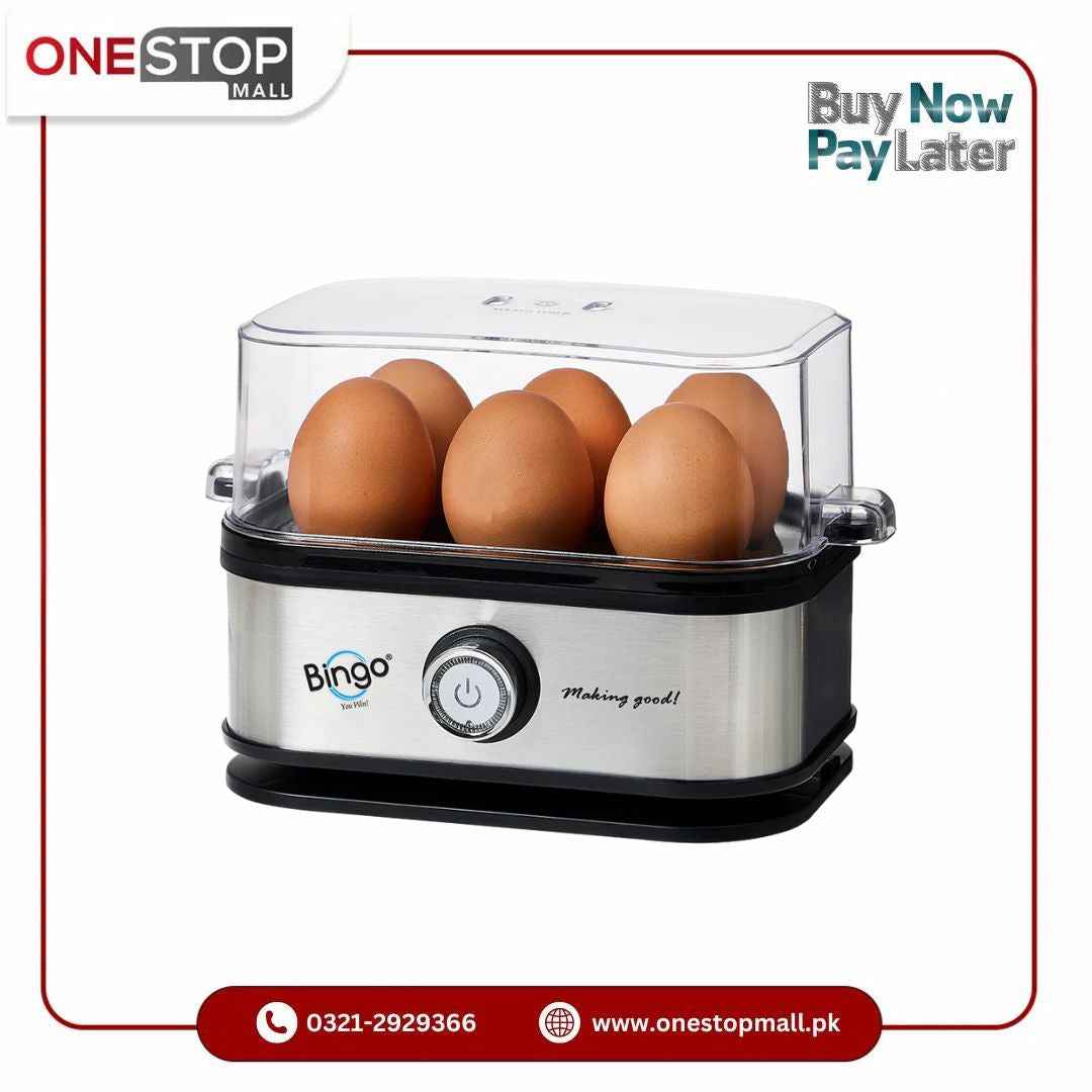 Bingo (EB-001) EGG BOILER (6 Eggs) Stylish Stainless Steel Housing Brand Warranty
