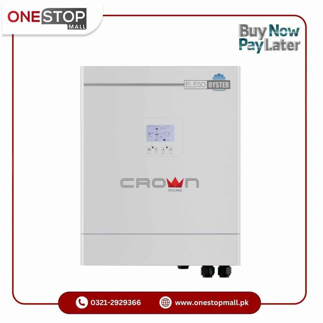 Crown ELEGO-OYSTER6KW PV 9000 Single Phase Pure Sine Wave Hybrid Solar Inverter Brand Warranty