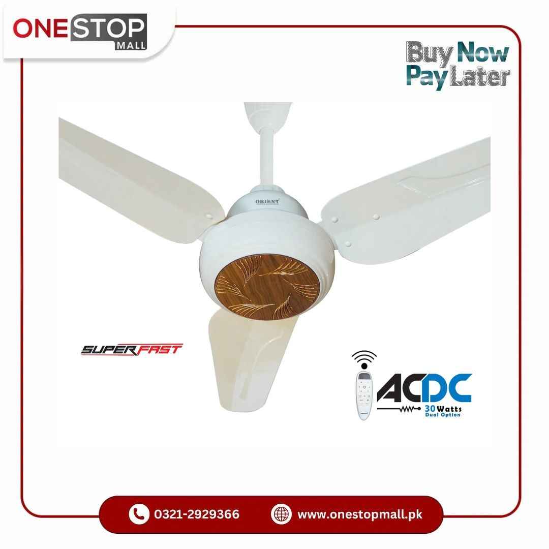 Orient Ceiling Fan AC DC SUPER FAST MODEL 56'' with (30WATTS OPTIONS) Brand Warranty