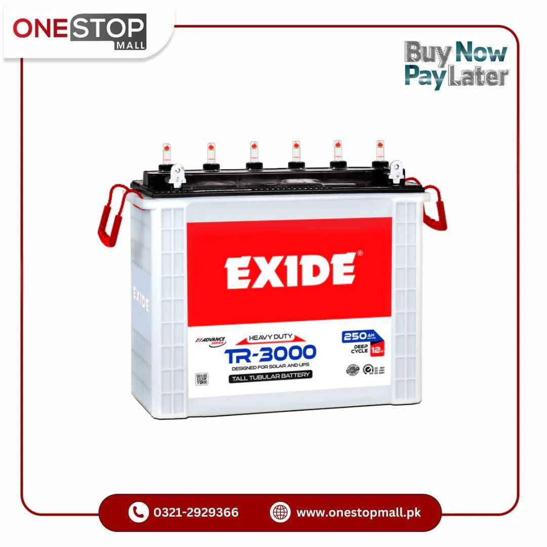 EXIDE TR-3000 Tall Tubular Battery Price in Pakistan Only For Karachi Brand Warranty