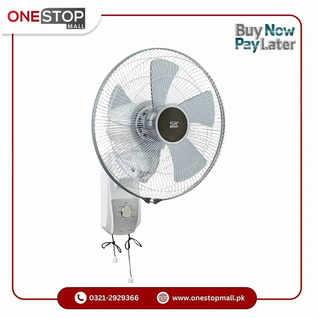 SK Bracket Fan 14" 100% Copper Wire Electric Steel Sheets Energy Efficient Brand Warranty