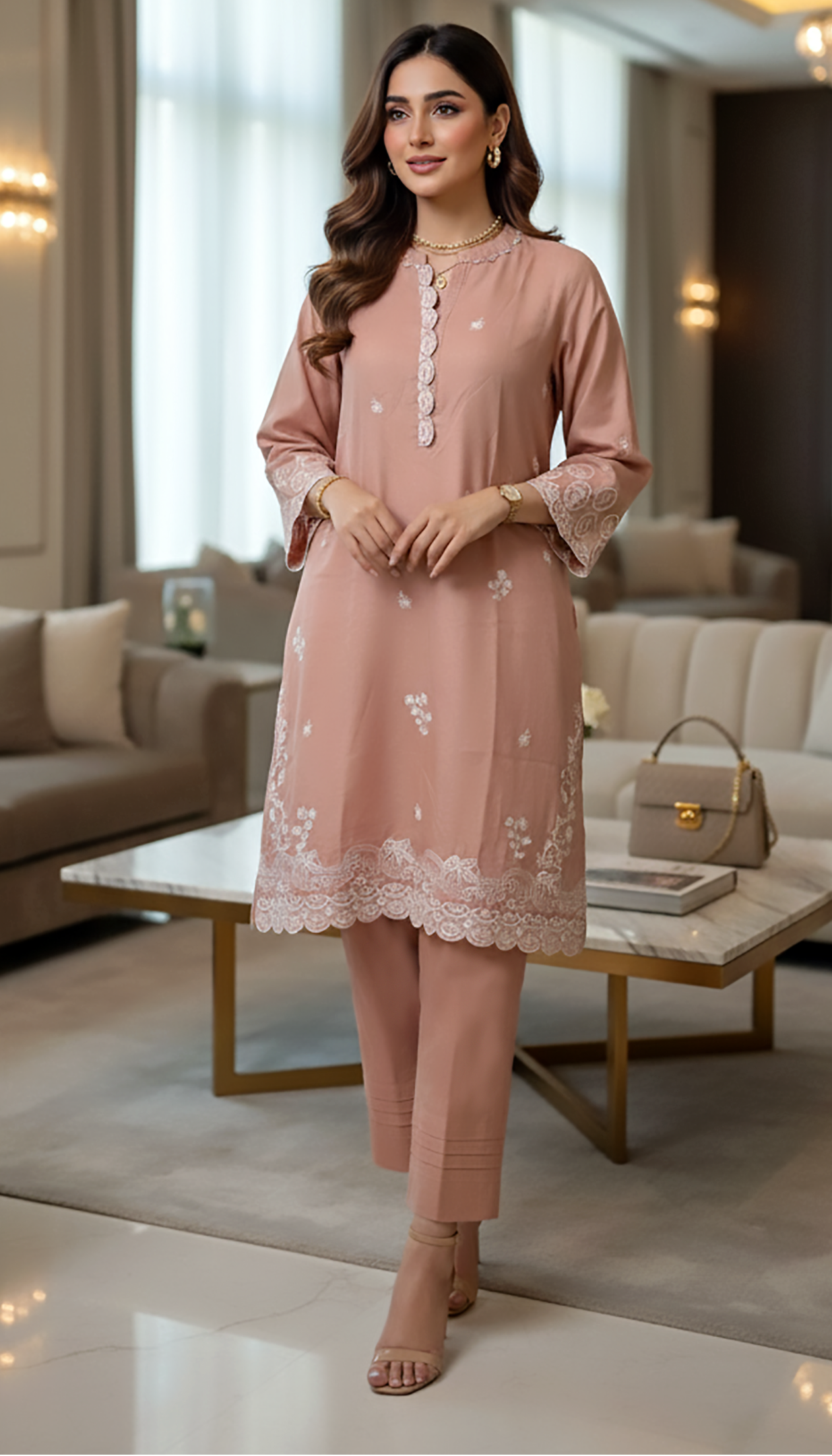 02 Piece Unstitched khaddar embroidered Shirt & Trouser - View 4 - Lakhany