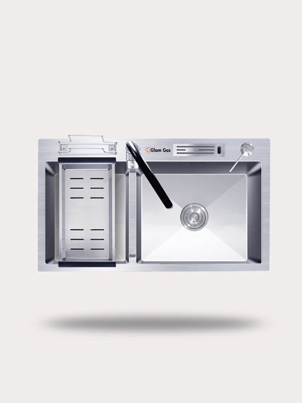 Glam Gas LIFE STYLE-57-BOX Kitchen Sink Waste Pipe Kit S.S Basket Plate Holder Brand Warranty