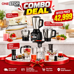 ANEX 3-in-1 Combo Deal | Deluxe Dry Iron Blender & Grinder + Kitchen Robot