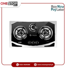 Nasgas Built In Hob DG-931 BK (Steel Top) Heavy gauge double shade  steel top 1 Year Brand Warranty