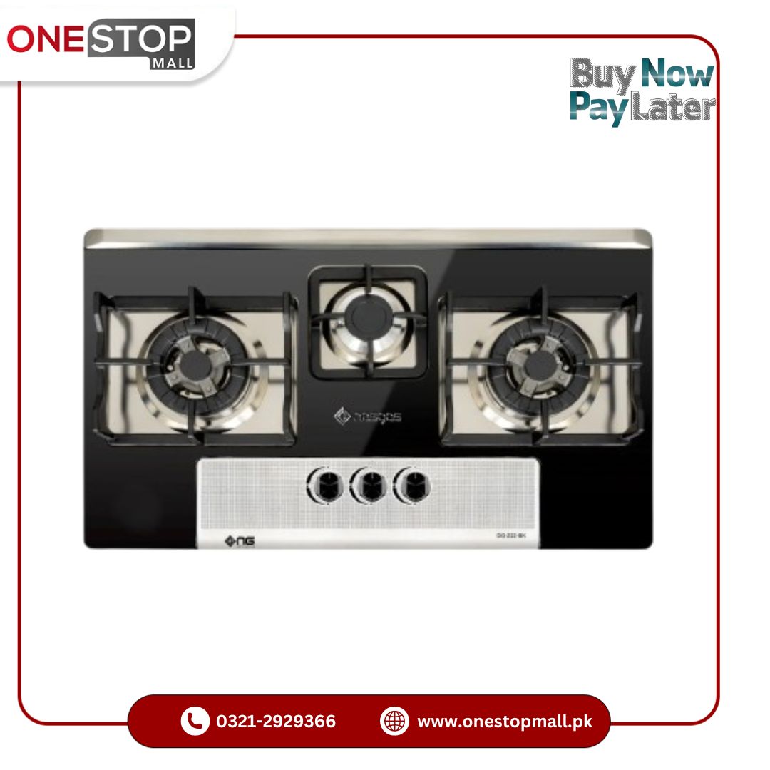 Nasgas Built In Hobs DG-222 BK (Steel Top) Heavy gauge double shade steel top 1 Year Brand Warranty